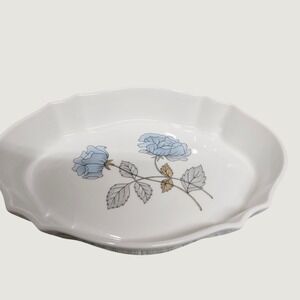 Vintage Wedgwood Bone China ICE ROSE Silver Tray 5" England